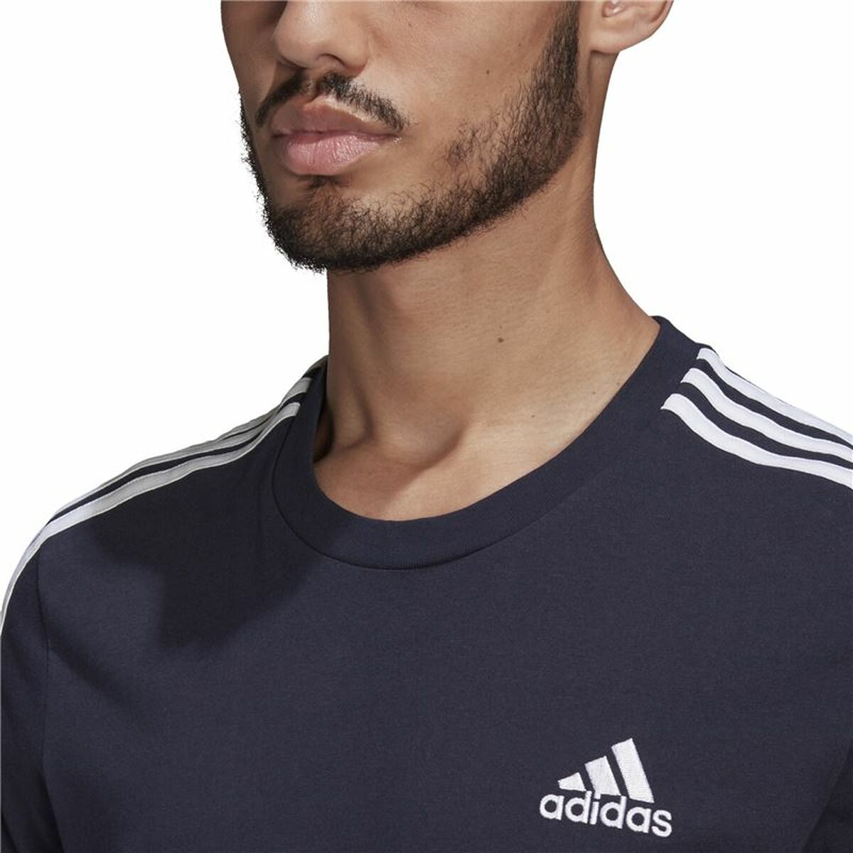T-shirt med kortärm Herr Essentials 3 bandas Adidas Legend Ink Blå Mörkblå - 8
