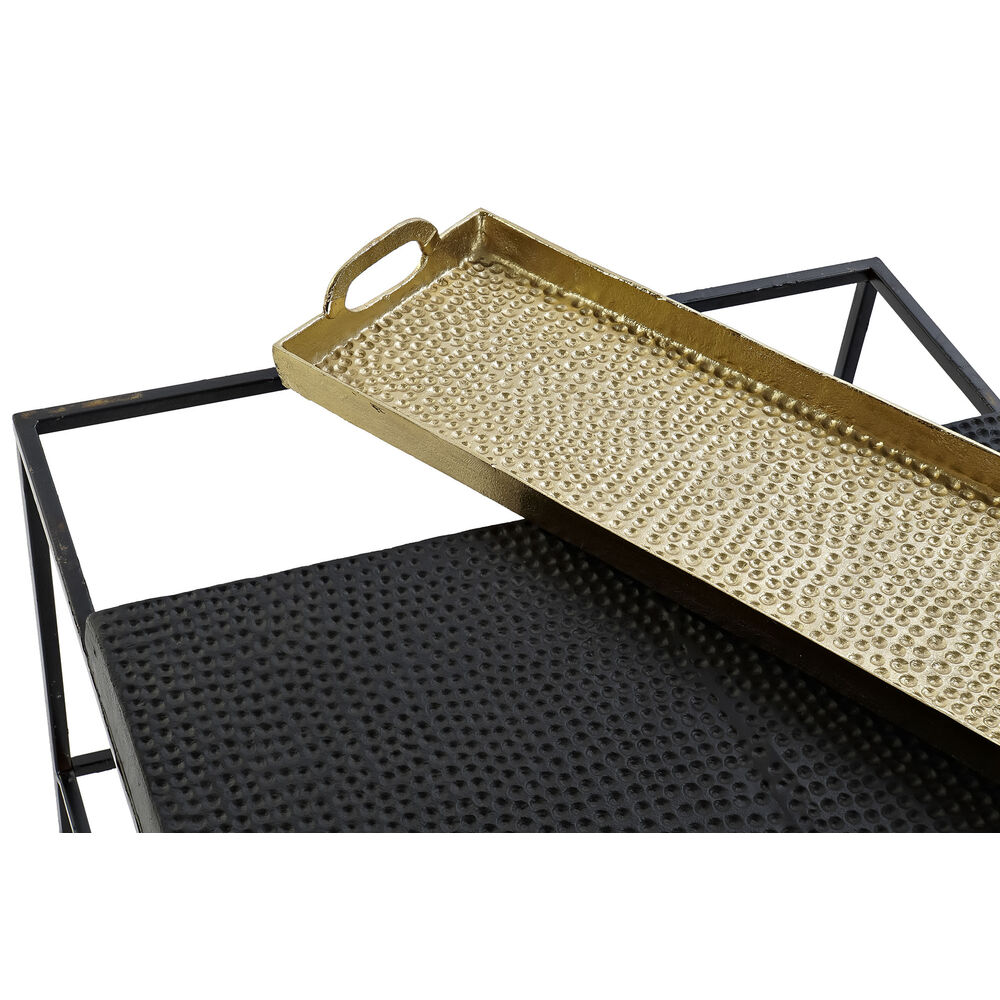 Sidobord DKD Home Decor 61 x 61 x 49 cm Svart Gyllene Stål Aluminium - 3
