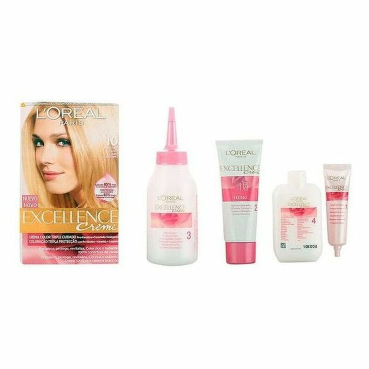 Permanent färg L'Oreal Make Up Excellence Nº 10 Rubio Muy Claro 192 ml