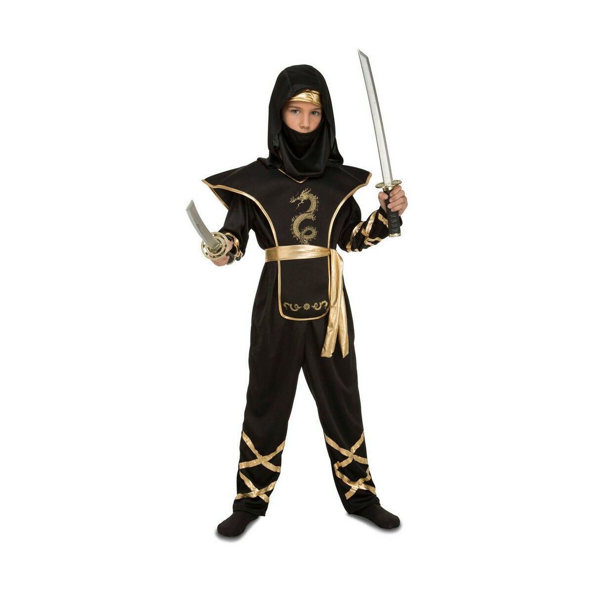 Maskeraddräkt för barn My Other Me Svart Ninja (4 Delar)