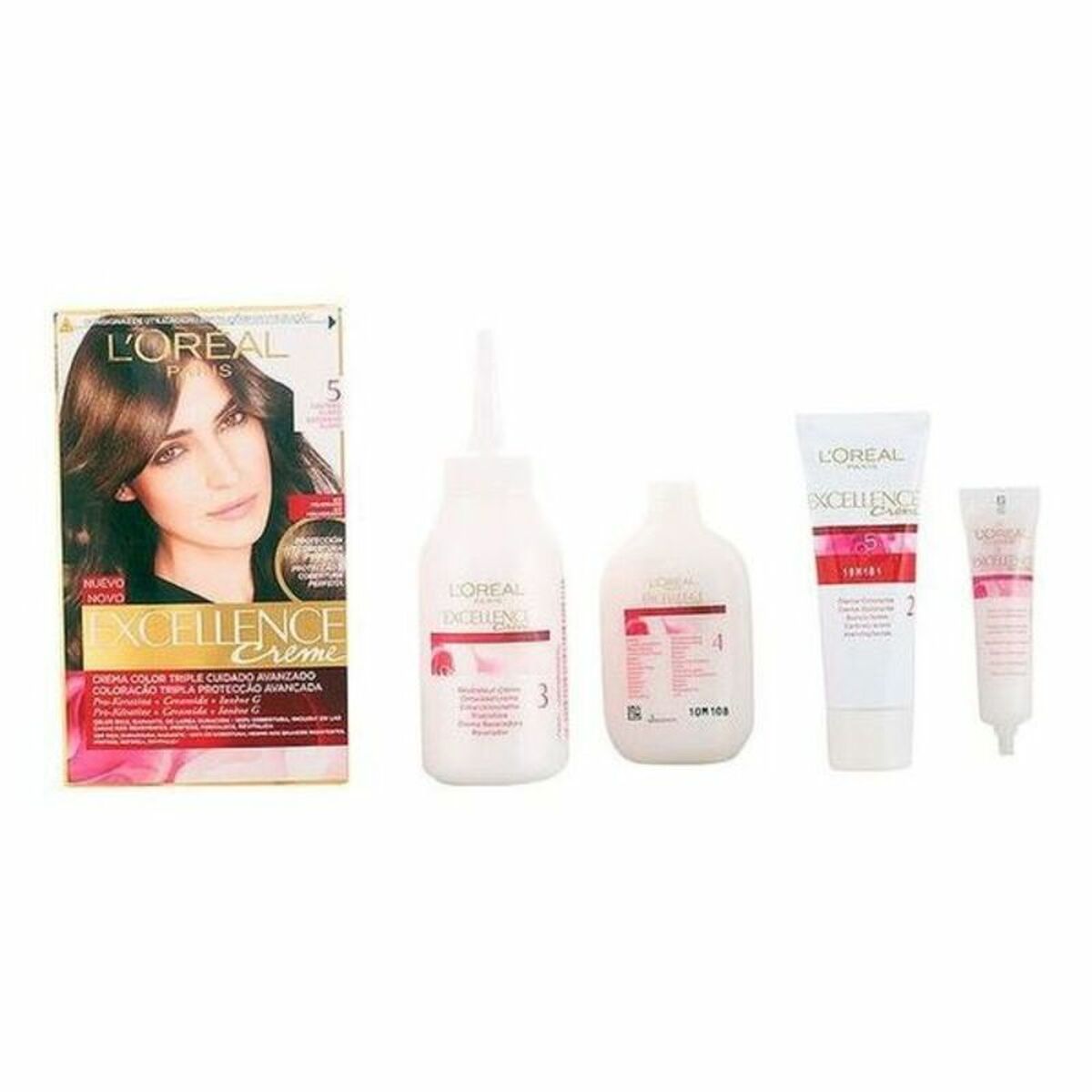 Permanent färg L'Oreal Make Up EXCELLENCE Nº 5-Castano Claro 192 ml