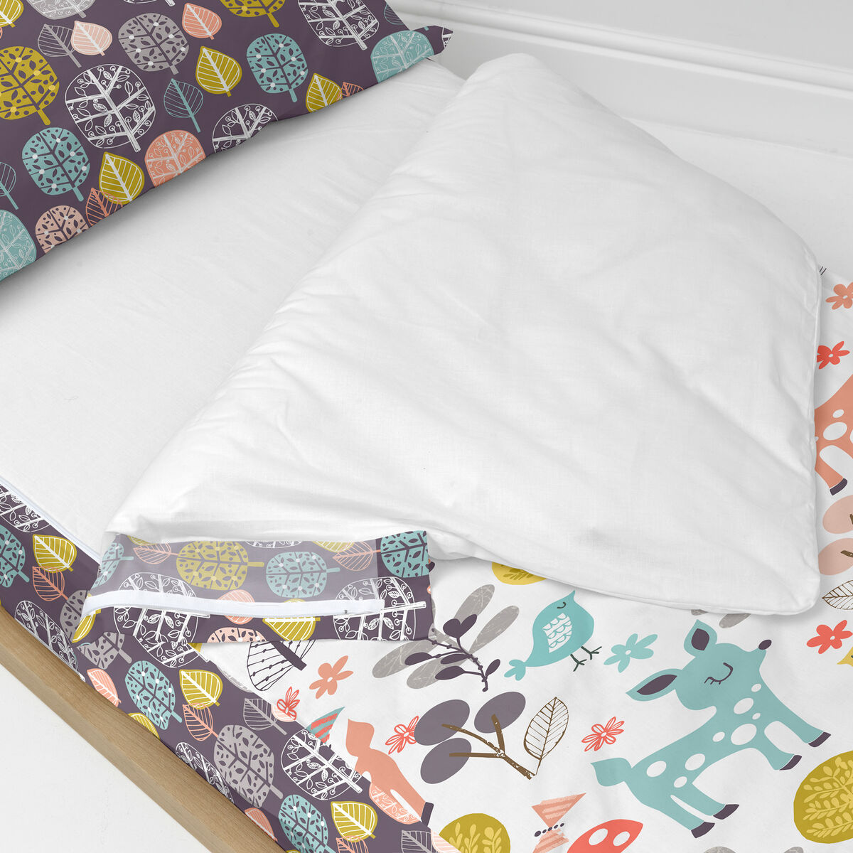Vadderat täcke HappyFriday Moshi Moshi Woodland Multicolour 105 x 200 cm - 3