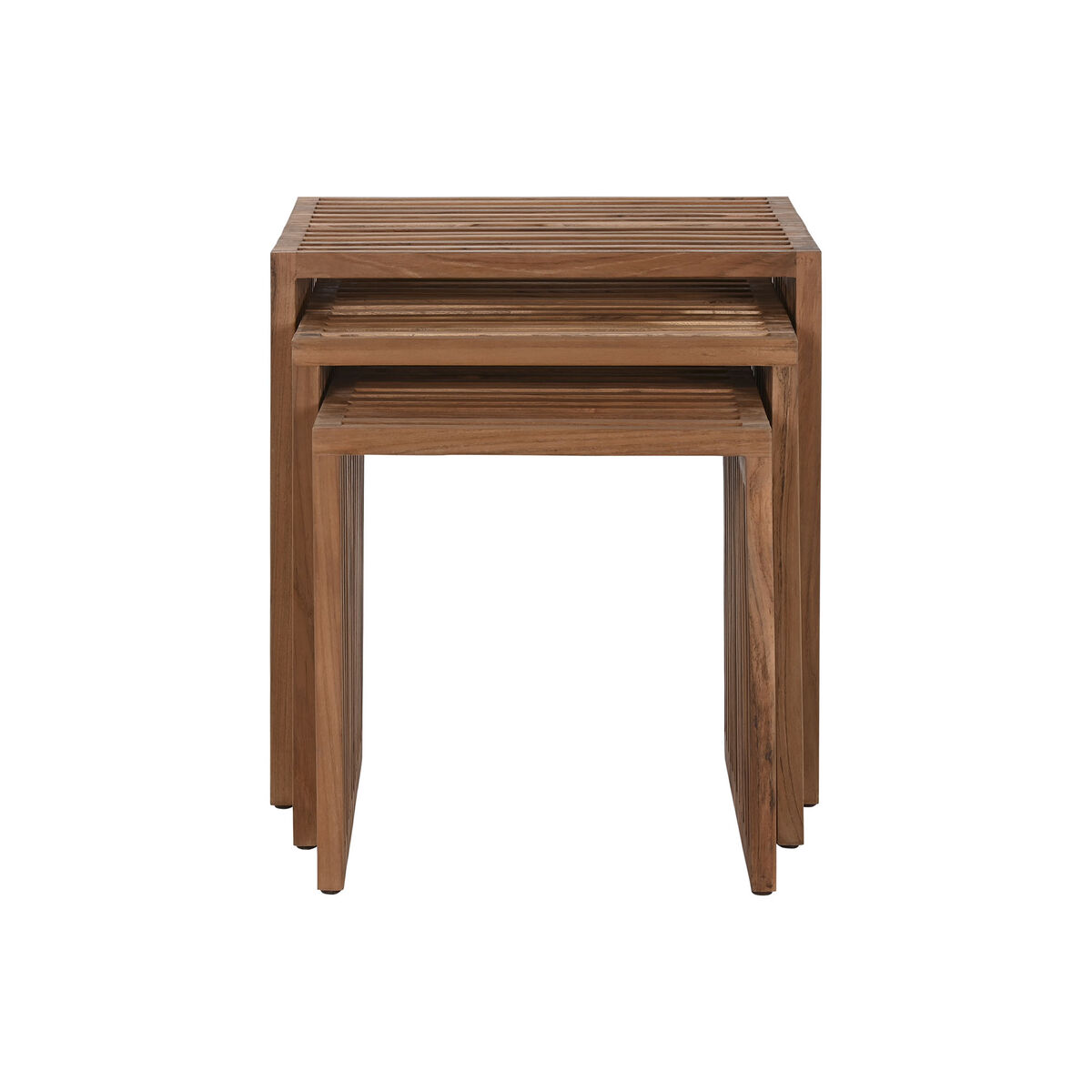 3-bordsset Home ESPRIT Naturell Teak 40 x 40 x 40 cm - 5