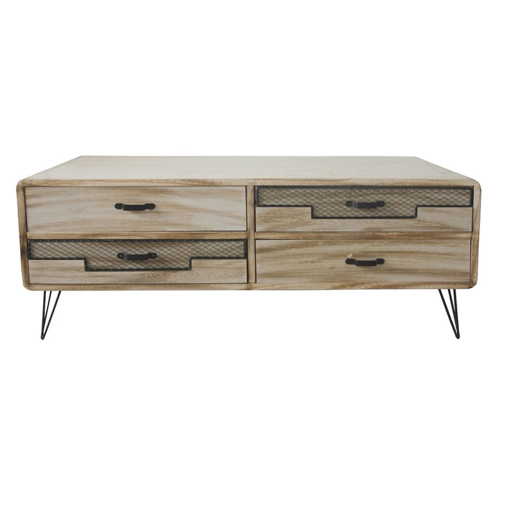 TV-möbler DKD Home Decor Metall Paulowniaträ (115 x 61 x 43 cm) - 2