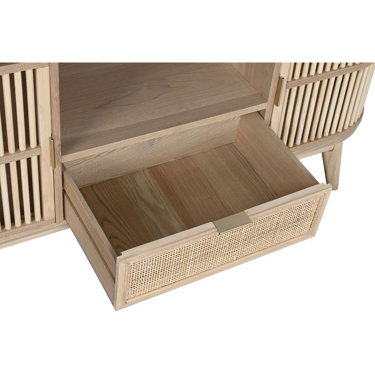 TV-möbler Home ESPRIT Gyllene Naturell Rattan Gran 120 x 40 x 60 cm - 4
