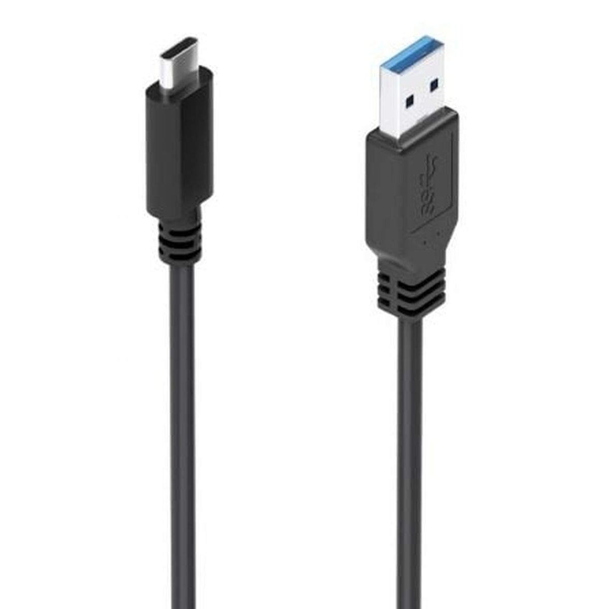 USB-kabel Aisens A107-0860 Svart 2 m USB-C