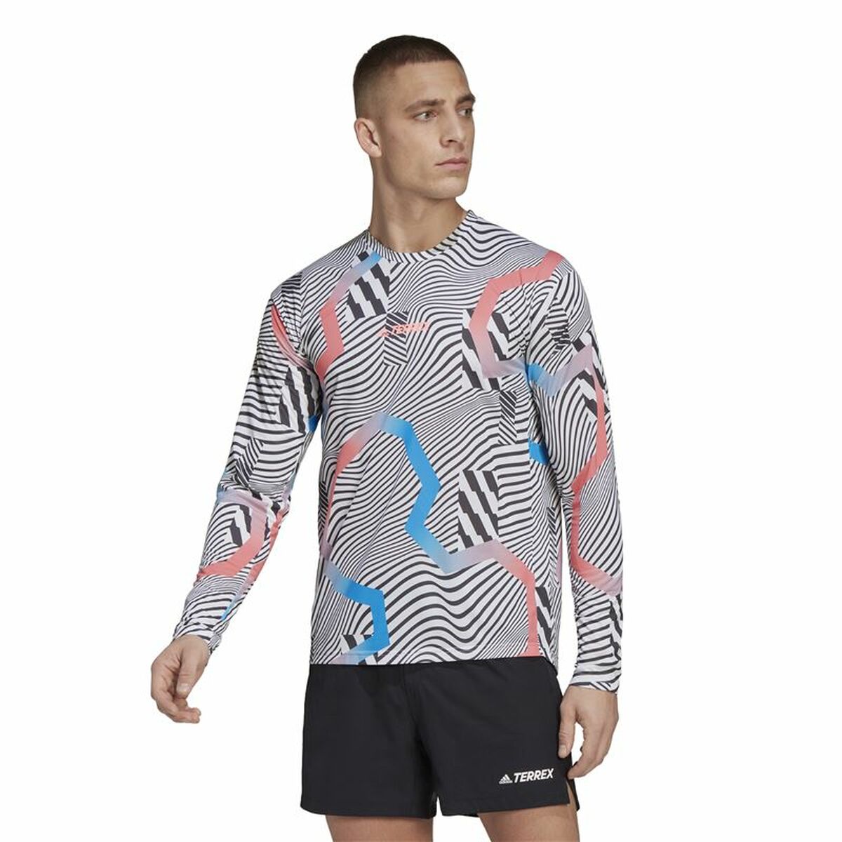 T-shirt med lång ärm Herr Adidas Terrex Primeblue Trail Vit - 12