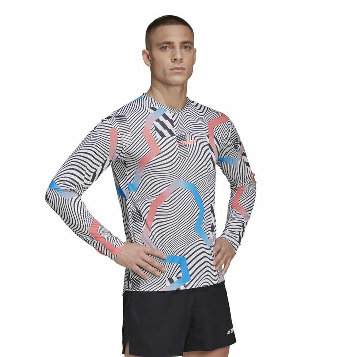 T-shirt med lång ärm Herr Adidas Terrex Primeblue Trail Vit - 4