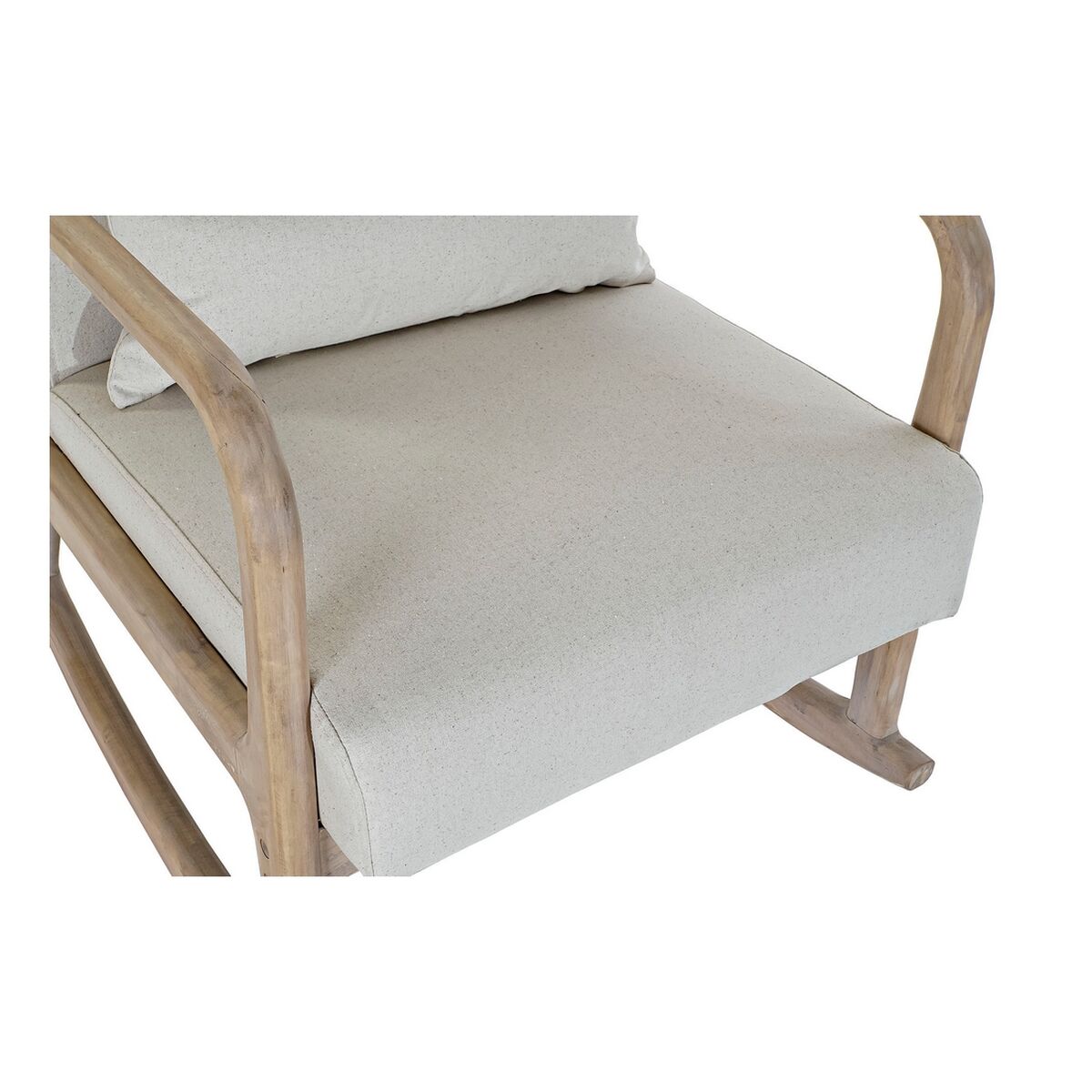 Gungstol DKD Home Decor Beige Naturell linne Gummiträ 66 x 85 x 81 cm - 2