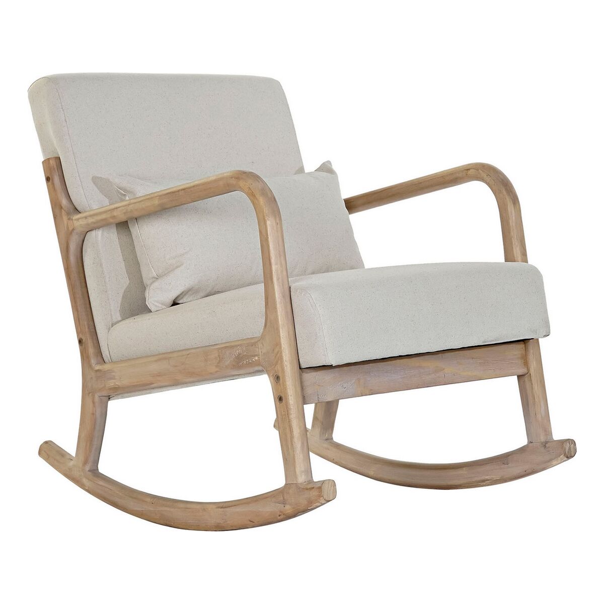 Gungstol DKD Home Decor Beige Naturell linne Gummiträ 66 x 85 x 81 cm