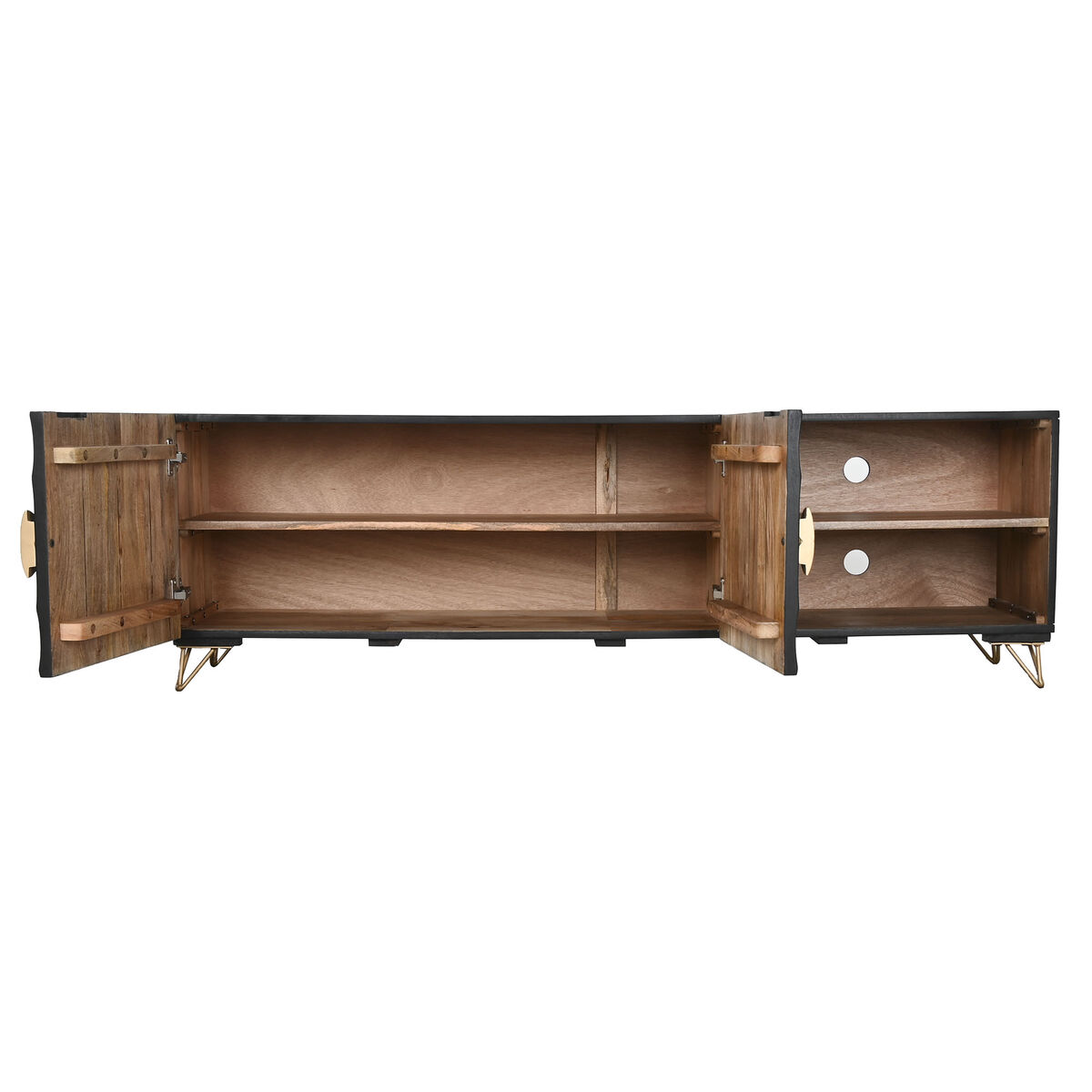 TV-möbler Home ESPRIT Svart Metall Mangoträ 160 x 40 x 50 cm - 3