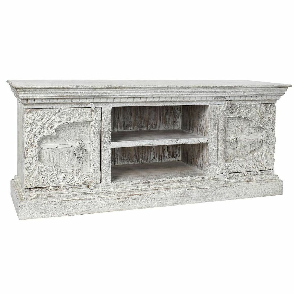 TV-möbler DKD Home Decor 8424001858347 Metall Vit Mangoträ 160 x 40 x 65 cm - 8