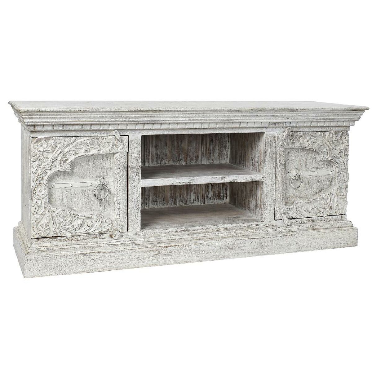 TV-möbler DKD Home Decor 8424001858347 Metall Vit Mangoträ 160 x 40 x 65 cm - 12