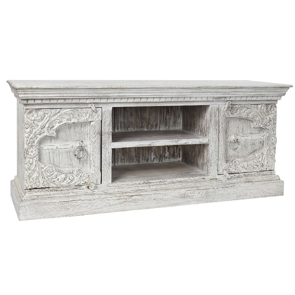 TV-möbler DKD Home Decor 8424001858347 Metall Vit Mangoträ 160 x 40 x 65 cm - 5