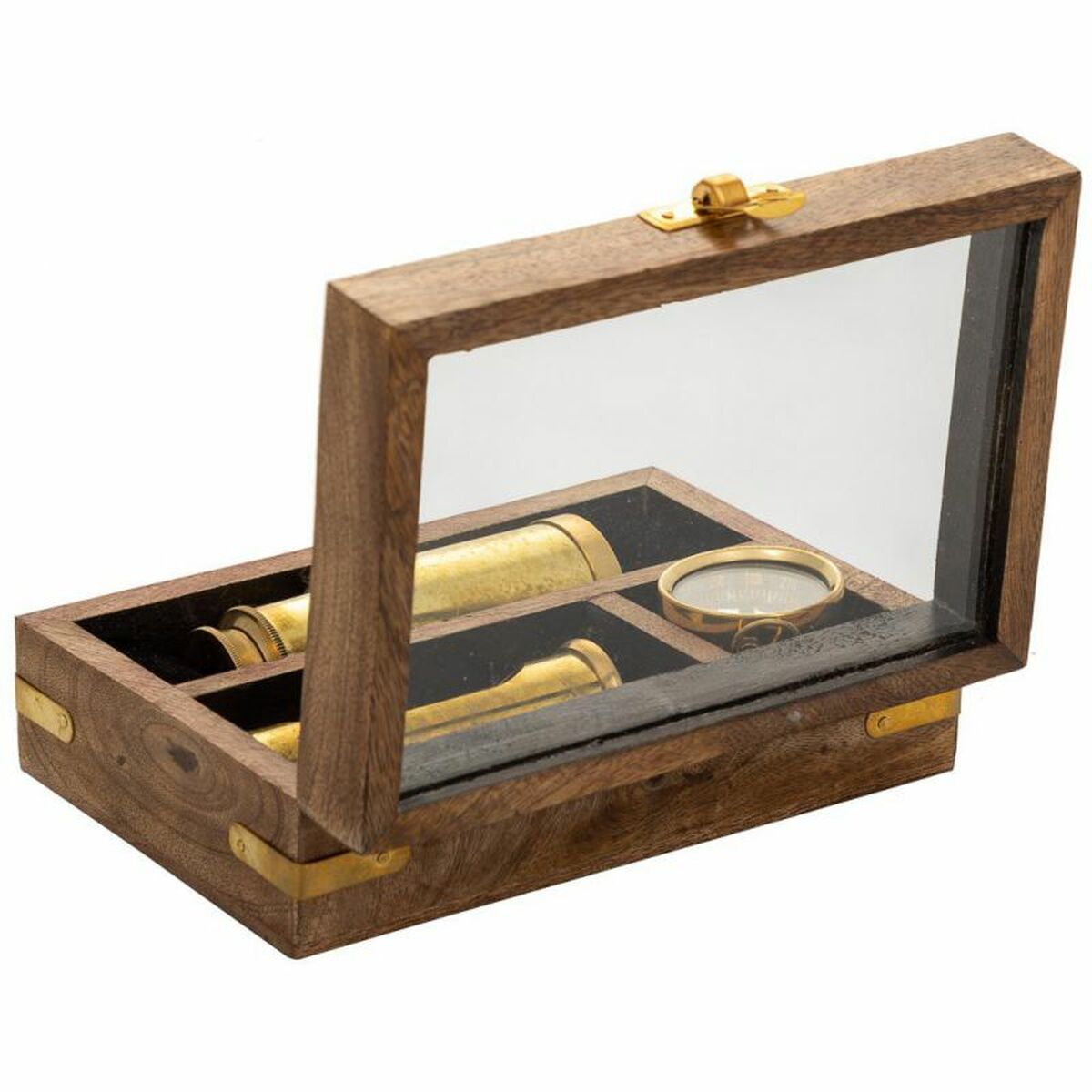 Sats med figurer Alexandra House Living Brun Trä Glas Mässing Sand 10 x 5 x 15 cm 4 Delar - 6