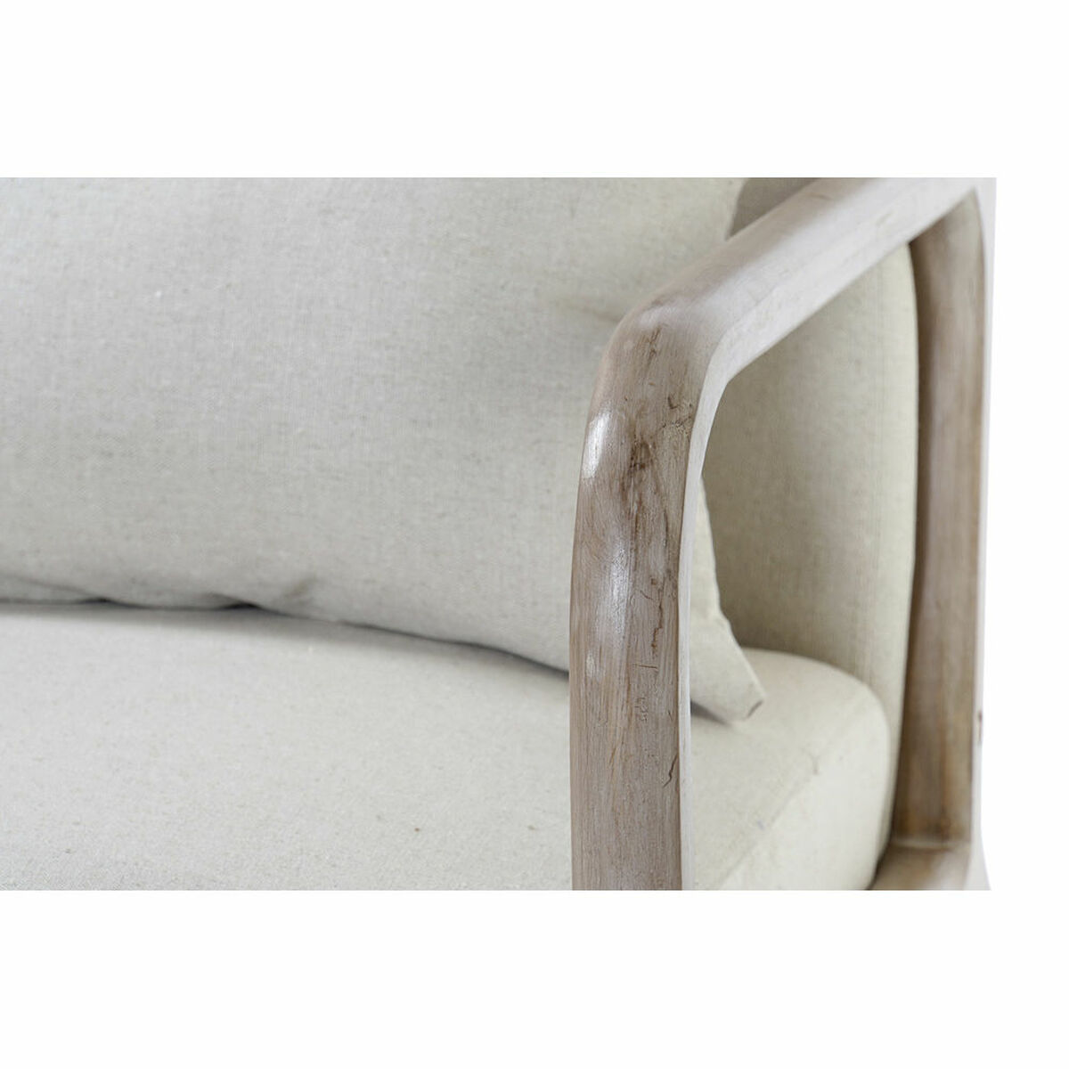 Fåtölj DKD Home Decor 66 x 79 x 75 cm Sixties Beige Trä Plast - 2