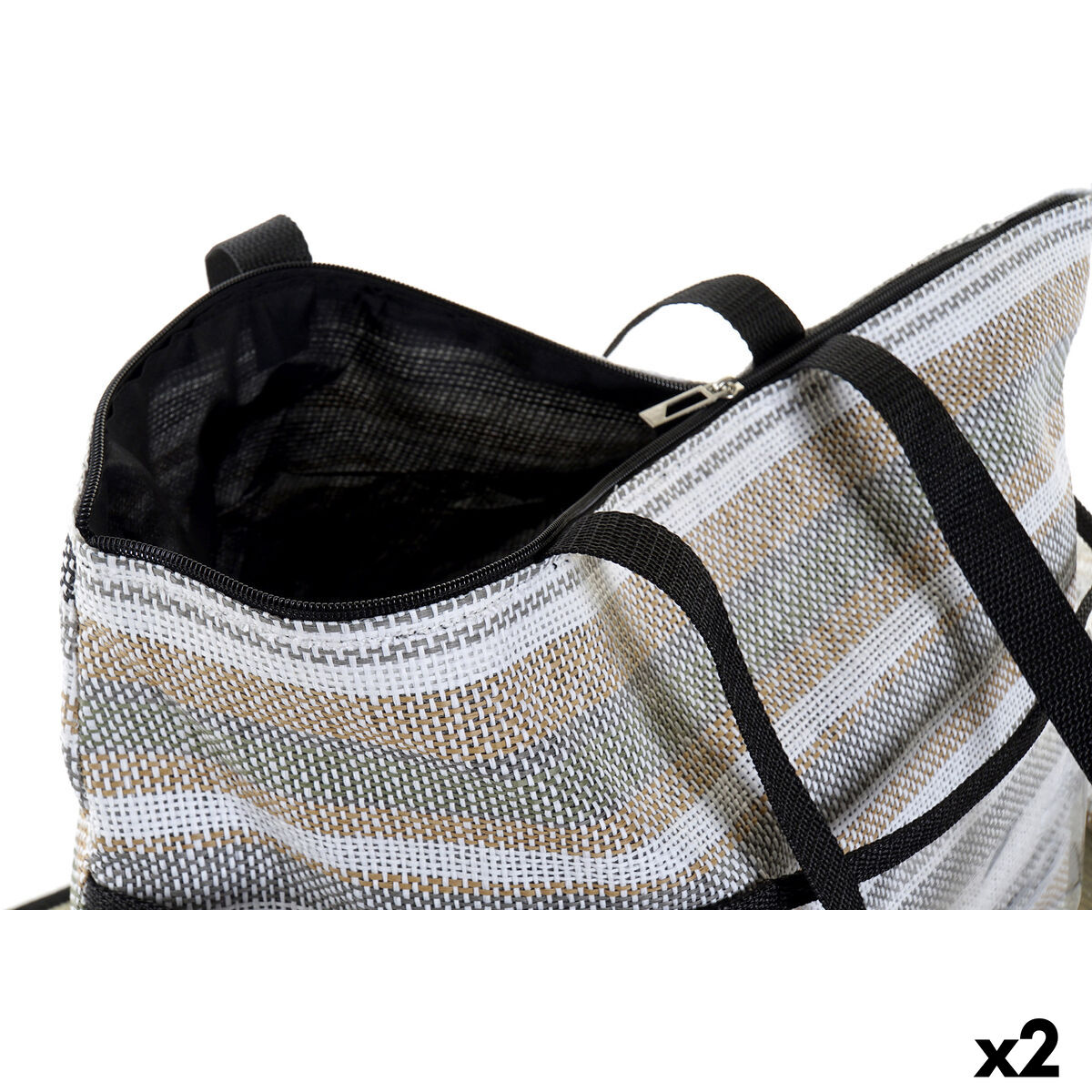 Strandväska DKD Home Decor Blå Brun Grön Grå Mint PVC Kanvas 44 x 23 x 62 cm (2 antal) - 10