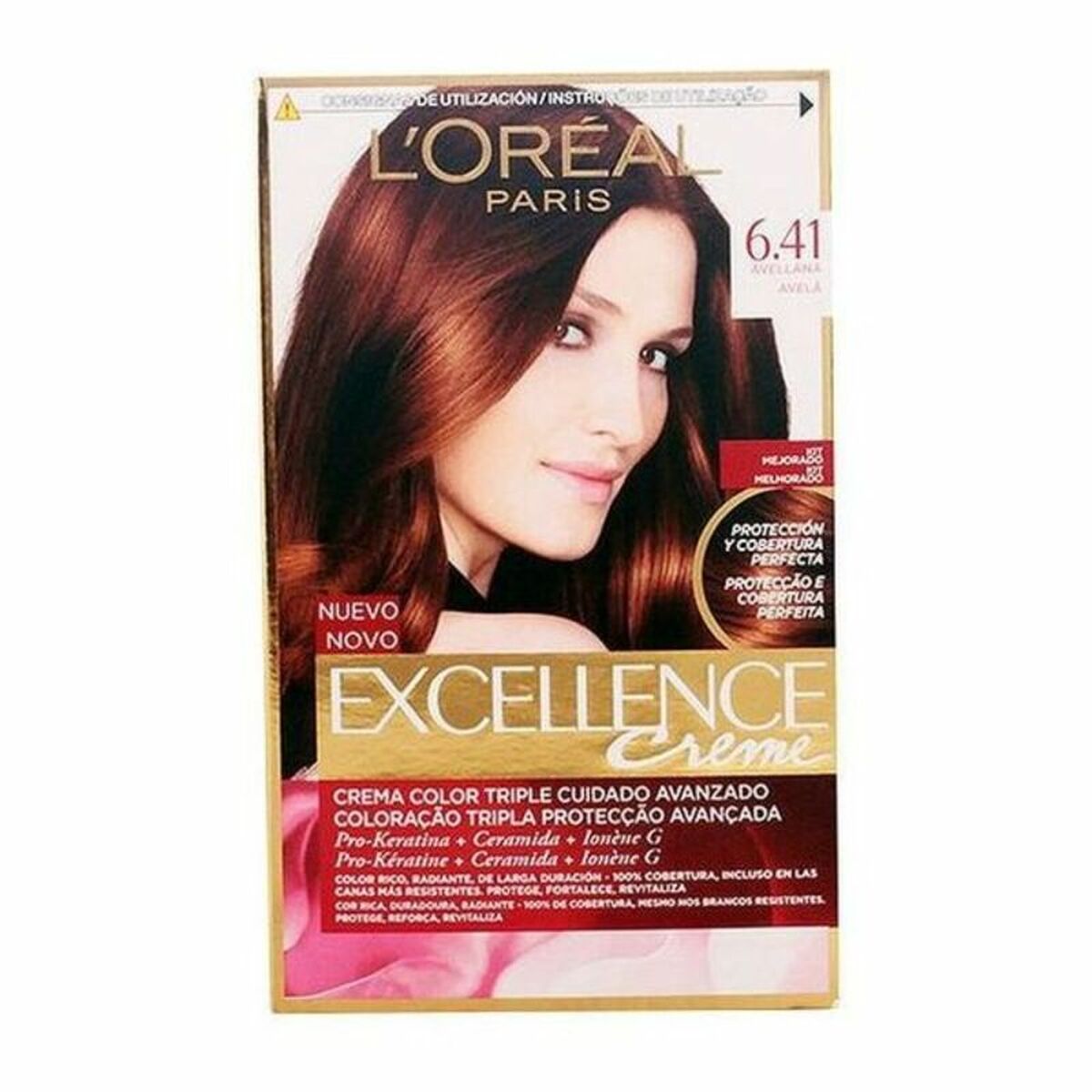 Permanent färg L'Oreal Make Up Excellence Nº 6,41 Avellana Nº 6,41-Avellana 192 ml