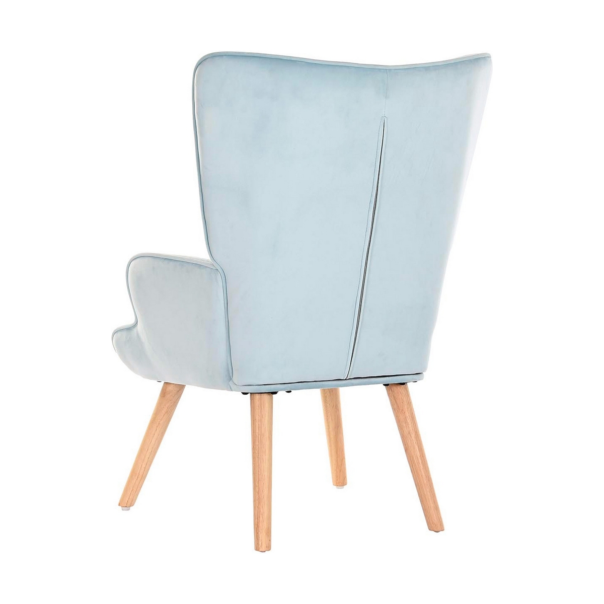 Fåtölj DKD Home Decor Himmelsblå Naturell Polyester Trä 67 x 75 x 96 cm - 3