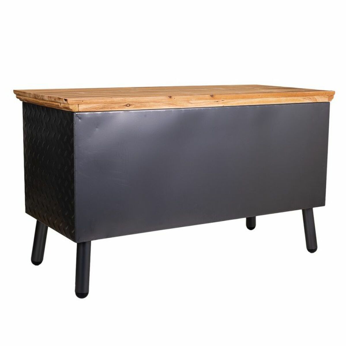 Avlastningsmöbler Alexandra House Living Brun Svart Grå Glas Järn Granträ 42 x 55 x 94 cm - 5