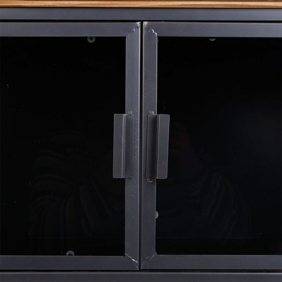 Avlastningsmöbler Alexandra House Living Brun Svart Grå Glas Järn Granträ 42 x 55 x 94 cm - 7