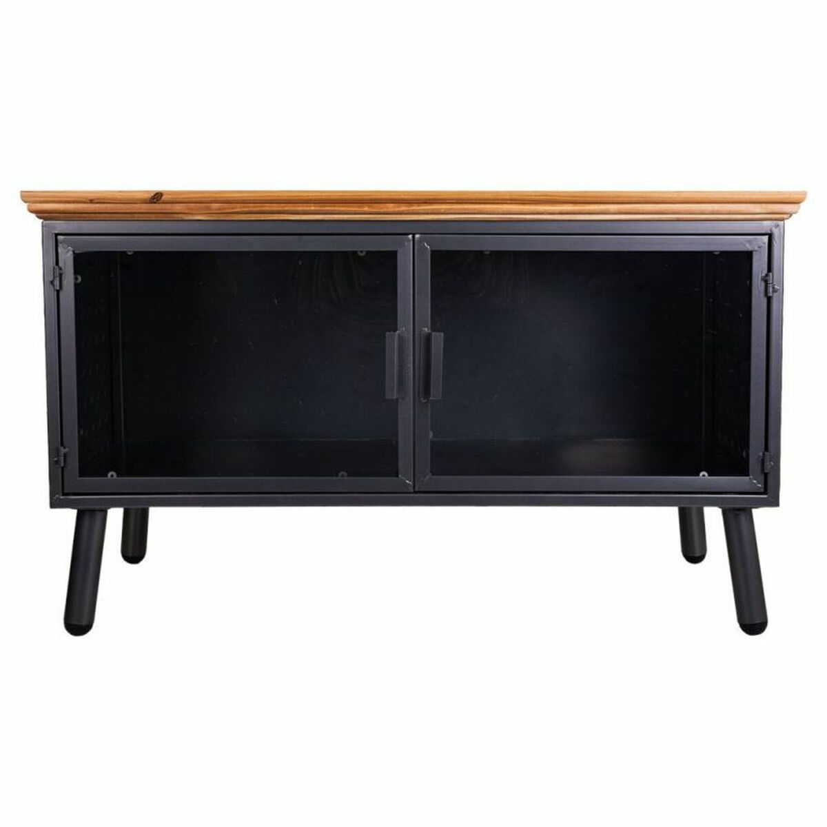 Avlastningsmöbler Alexandra House Living Brun Svart Grå Glas Järn Granträ 42 x 55 x 94 cm - 3