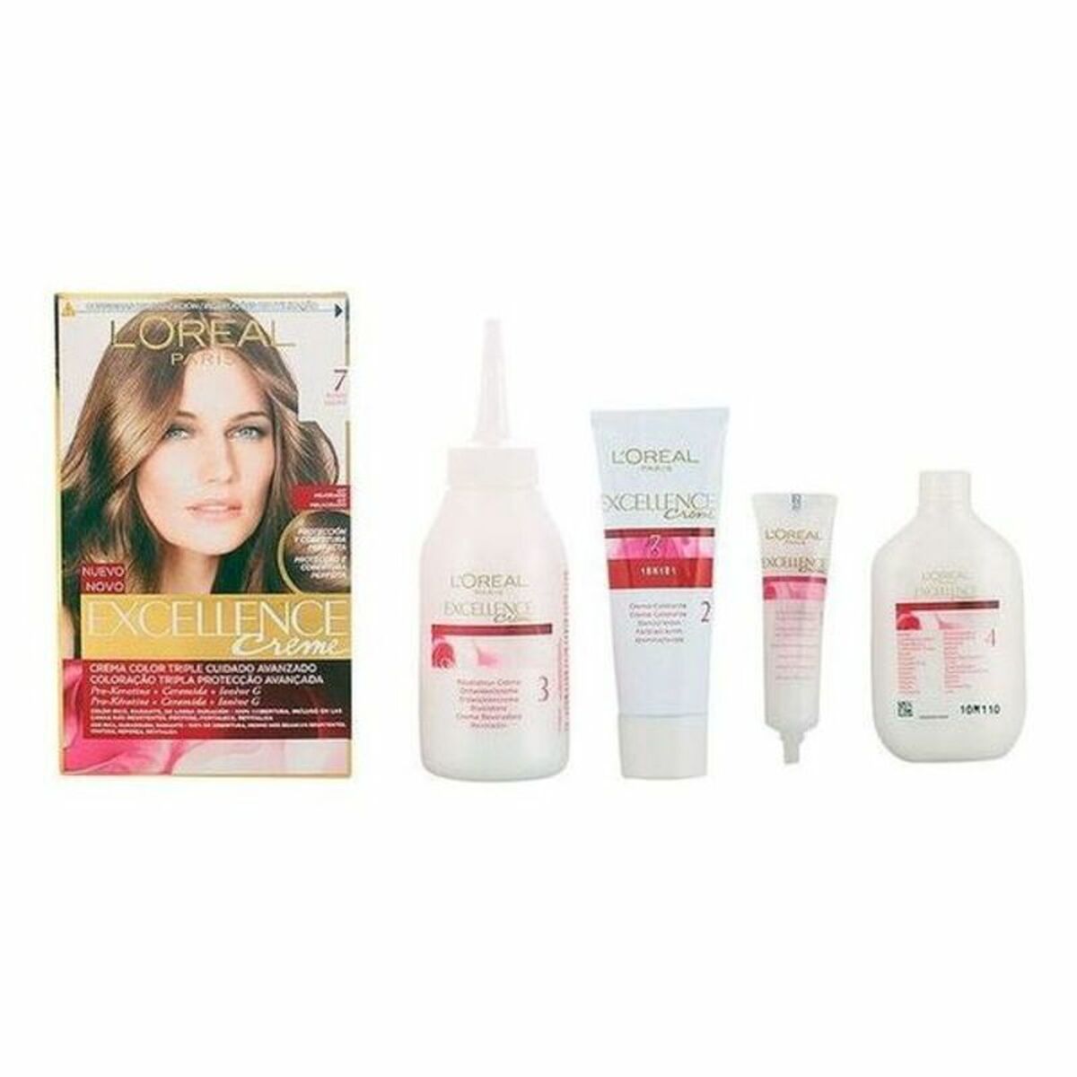 Permanent färg L'Oreal Make Up Excellence Nº 7 Rubio Nº 7-Rubio 192 ml