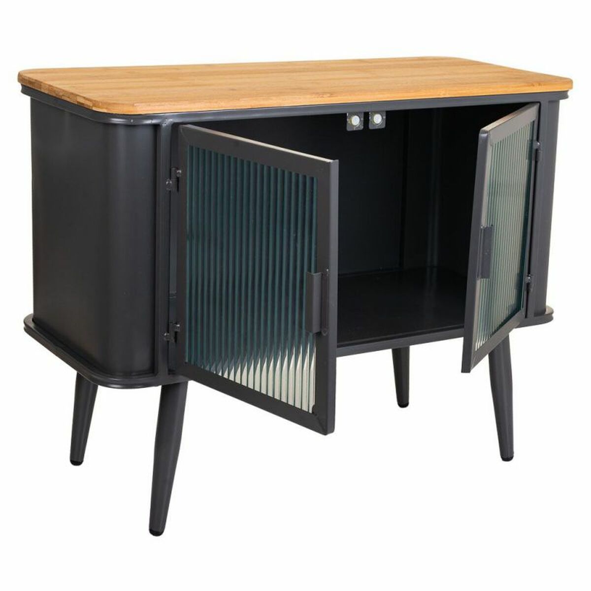 Avlastningsmöbler Alexandra House Living Brun Svart Grå Glas Järn Granträ 32 x 54 x 70 cm - 4