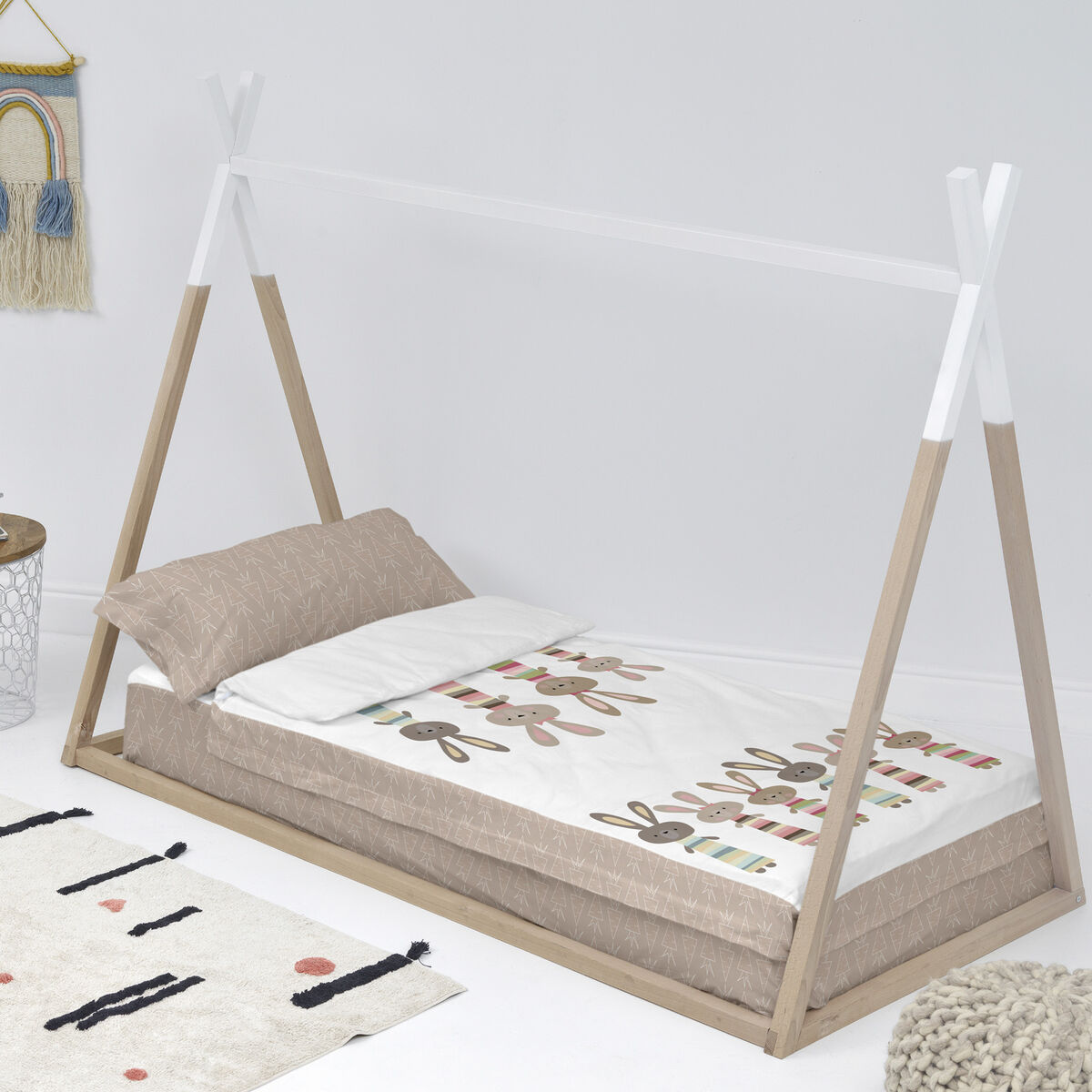 Vadderat täcke HappyFriday Moshi Moshi Rabbit Family Multicolour 105 x 200 cm - 2