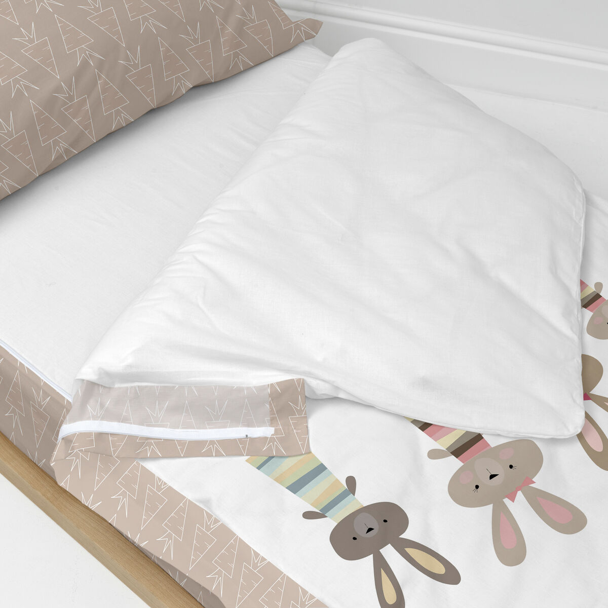 Vadderat täcke HappyFriday Moshi Moshi Rabbit Family Multicolour 105 x 200 cm - 3