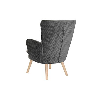 Fåtölj DKD Home Decor Naturell Mörkgrå Polyester Trä 66 x 67 x 92 cm