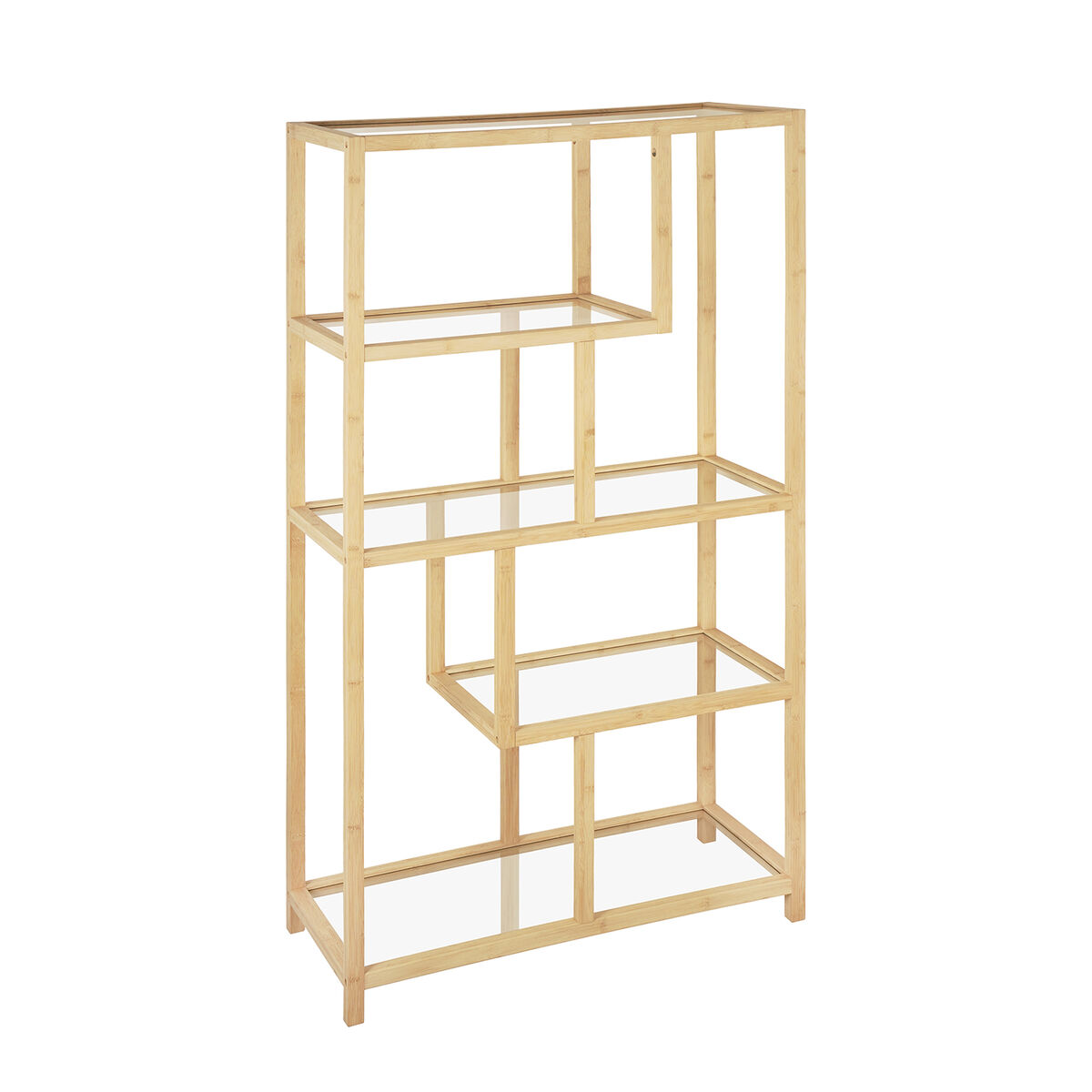 Bokhylla Versa Bambu Glas 33,8 X 145,5 X 77 CM