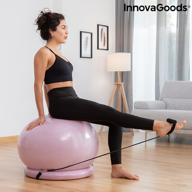 Yogaboll med stabilitetsring och motståndsband Ashtanball InnovaGoods - 16