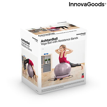 Yogaboll med stabilitetsring och motståndsband Ashtanball InnovaGoods