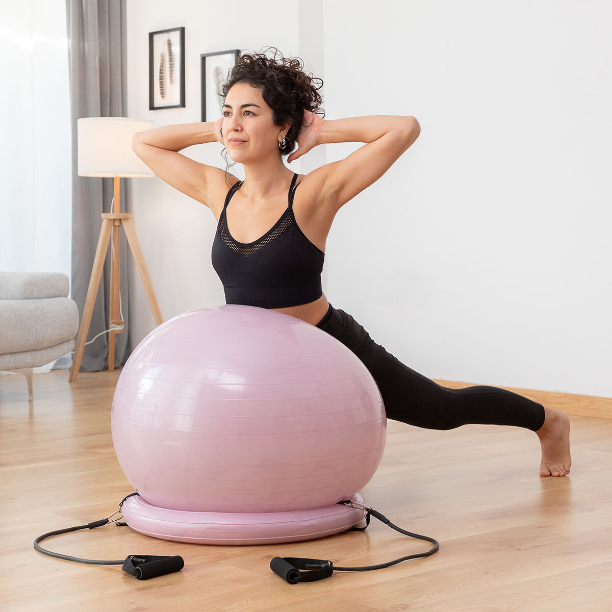 Yogaboll med stabilitetsring och motståndsband Ashtanball InnovaGoods - 17