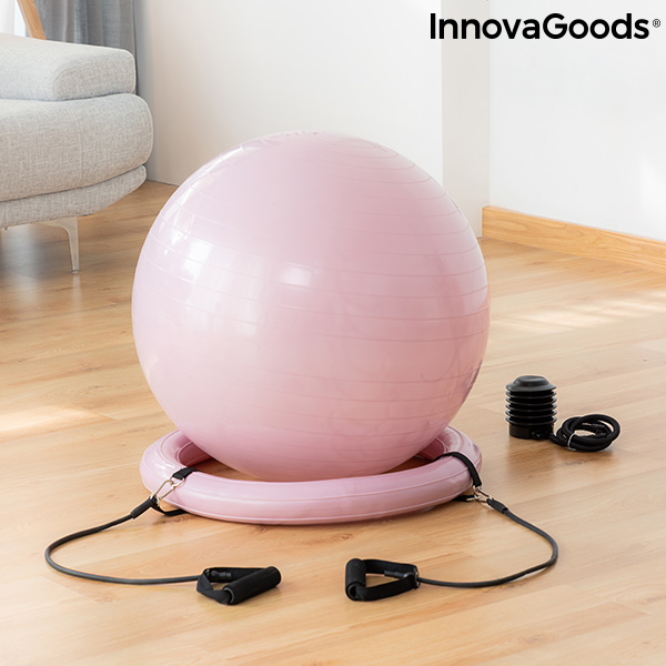 Yogaboll med stabilitetsring och motståndsband Ashtanball InnovaGoods - 4