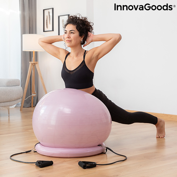 Yogaboll med stabilitetsring och motståndsband Ashtanball InnovaGoods
