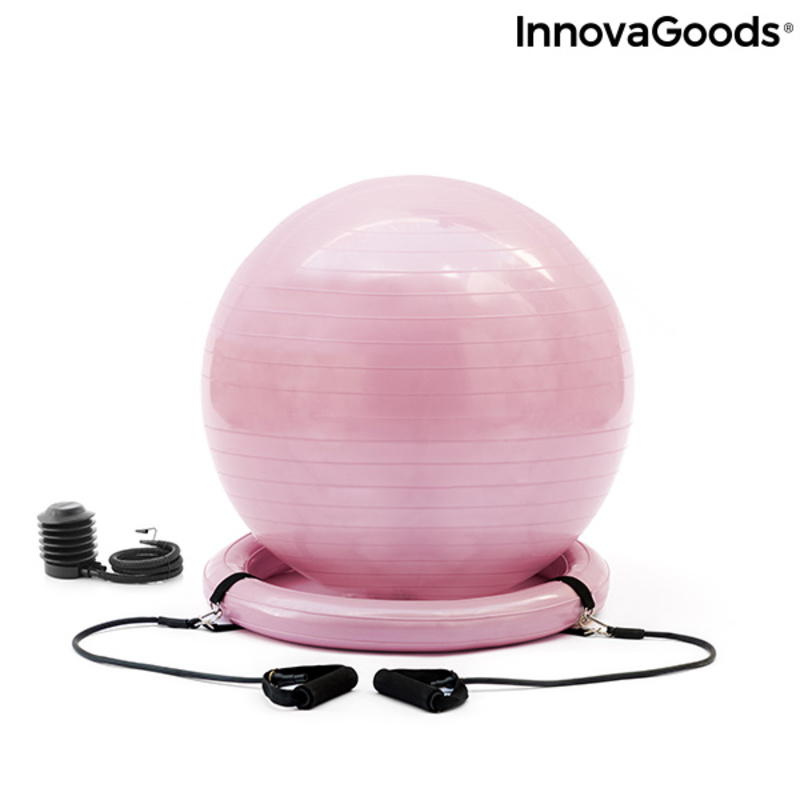 Yogaboll med stabilitetsring och motståndsband Ashtanball InnovaGoods - 11
