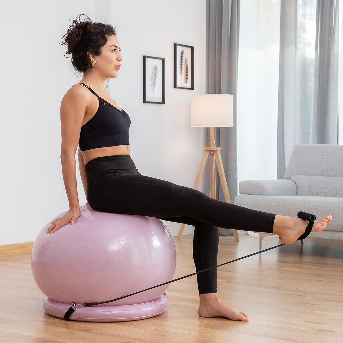 Yogaboll med stabilitetsring och motståndsband Ashtanball InnovaGoods - 27