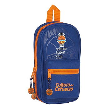 Pennfodral Ryggsäck Valencia Basket M747 Blå Orange 12 x 23 x 5 cm (33 Delar)