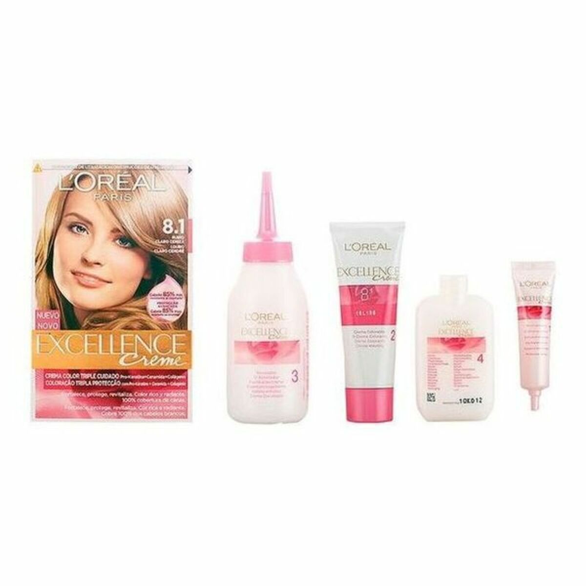 Permanent färg L'Oreal Make Up Excellence Ljust askblont Nº 8,1 Rubio Claro Ceniza Nº 8,1-Rubio Claro Ceniza 192 ml