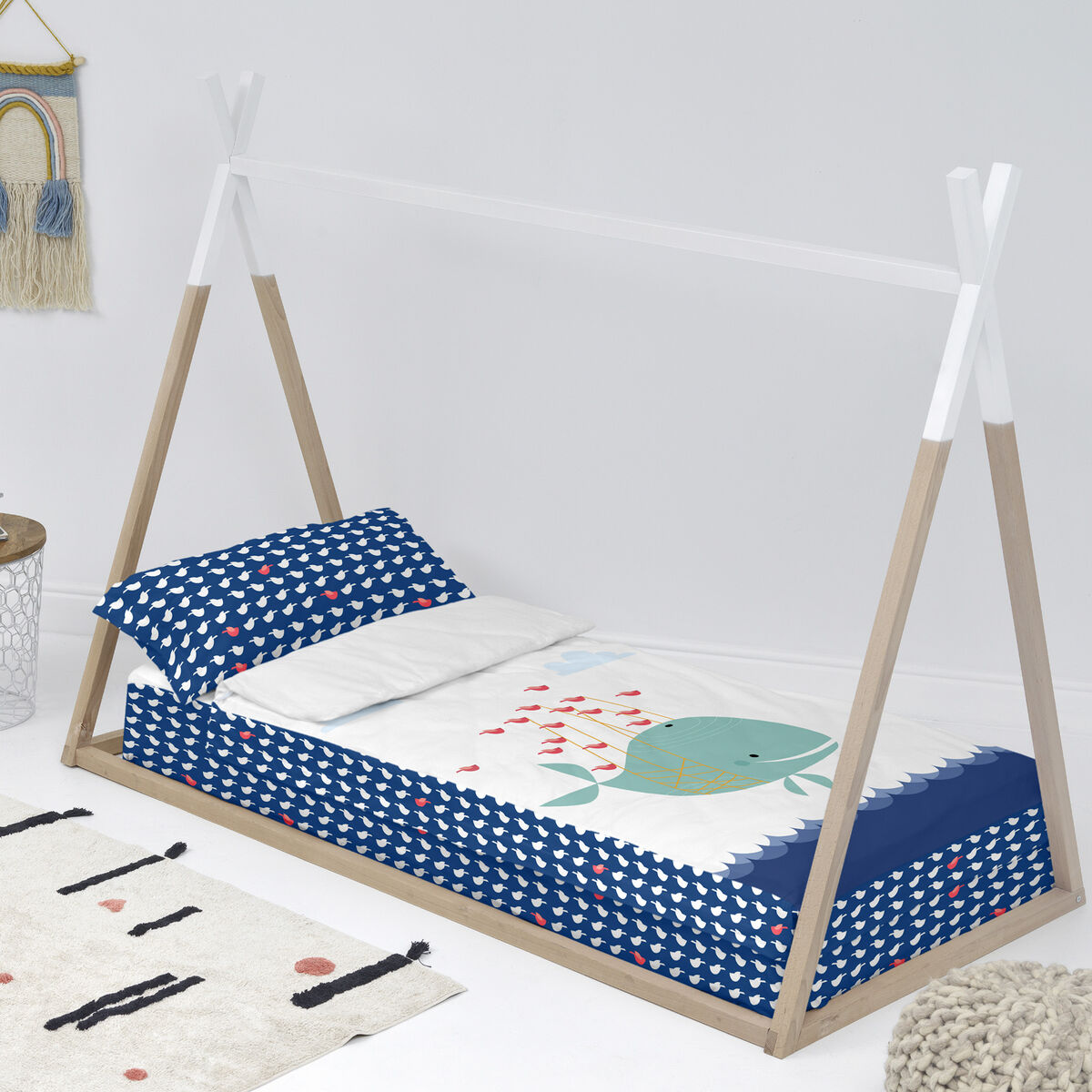 Vadderat täcke HappyFriday Moshi Moshi Whale Multicolour 105 x 200 cm - 2