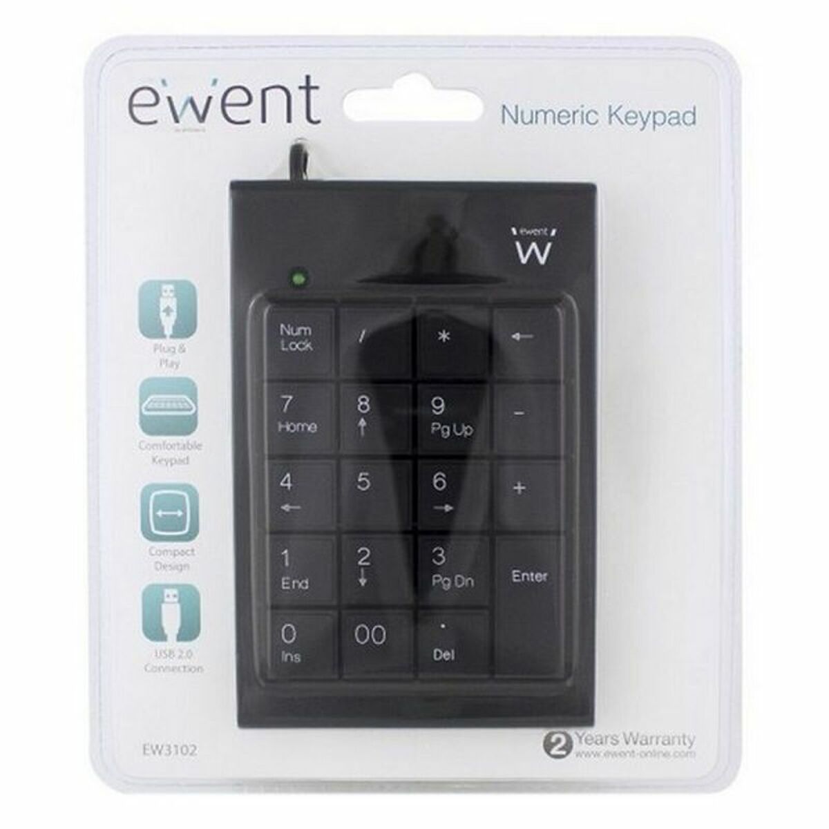 Numeriskt tangentbord Ewent EW3102 Svart - 3