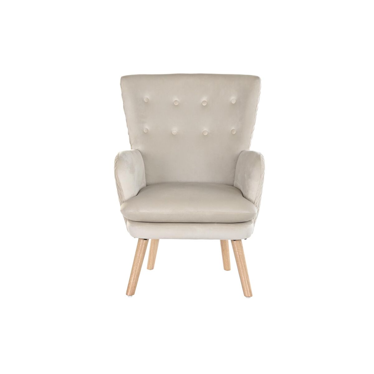 Fåtölj DKD Home Decor Beige Naturell Polyester Trä 67 x 70 x 95 cm - 3