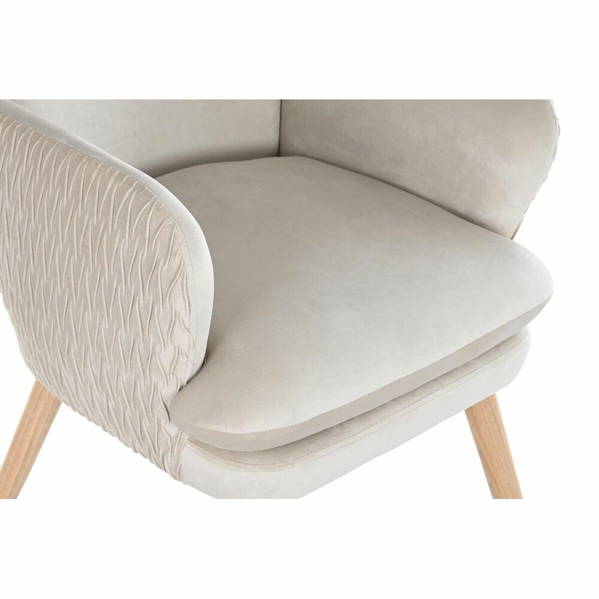 Fåtölj DKD Home Decor Beige Naturell Polyester Trä 67 x 70 x 95 cm - 5