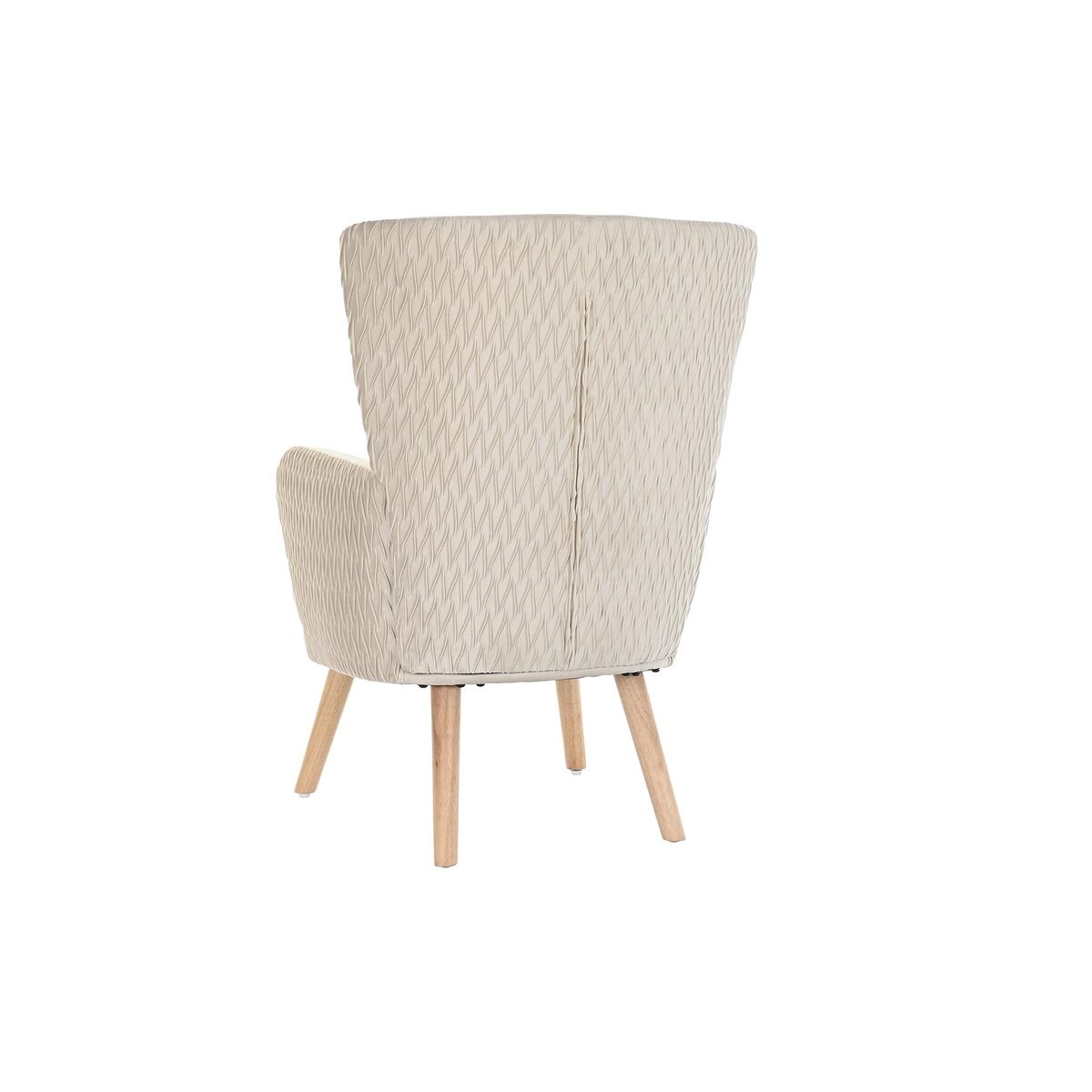 Fåtölj DKD Home Decor Beige Naturell Polyester Trä 67 x 70 x 95 cm - 2