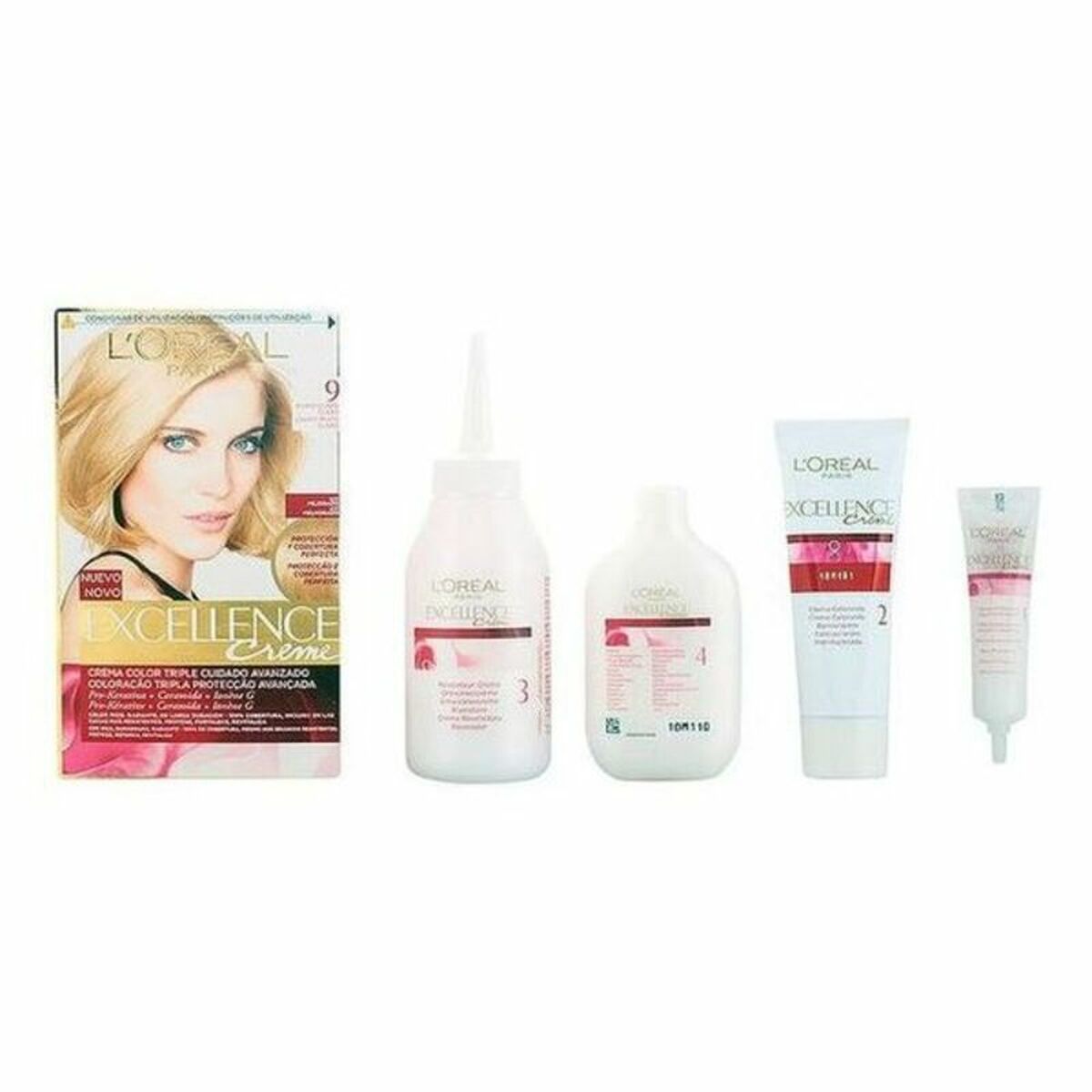Permanent färg L'Oreal Make Up Excellence Nº 9 Rubio Claro Claro Nº 9-Rubio Claro Claro 192 ml