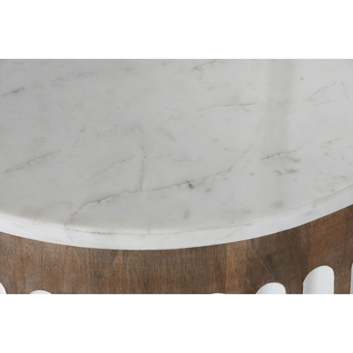 Sidobord Home ESPRIT Vit Naturell 41 x 41 x 52 cm - 3