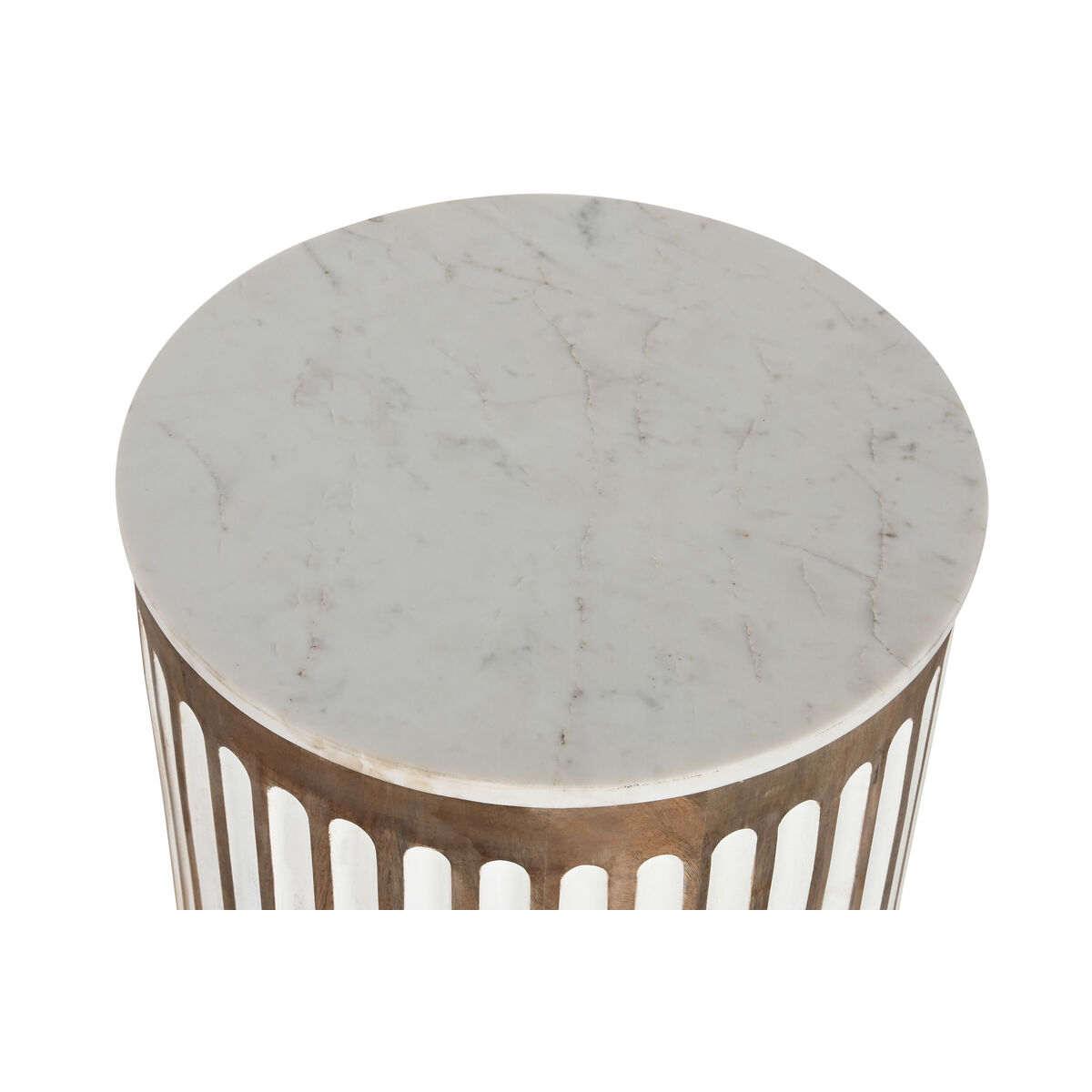 Sidobord Home ESPRIT Vit Naturell 41 x 41 x 52 cm - 2