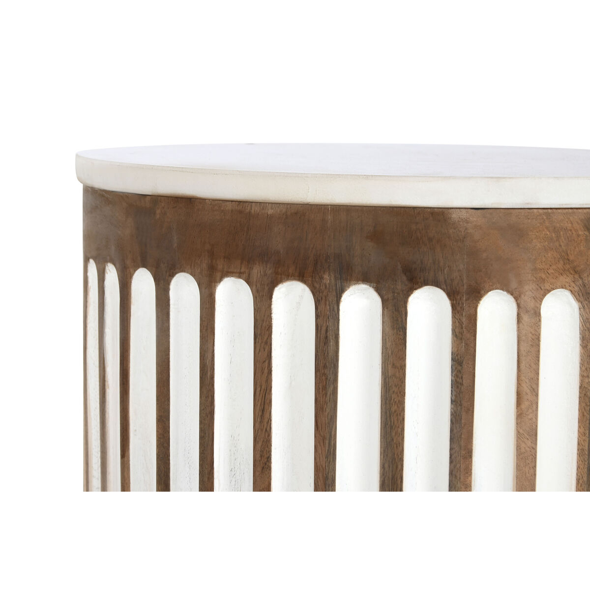 Sidobord Home ESPRIT Vit Naturell 41 x 41 x 52 cm - 4